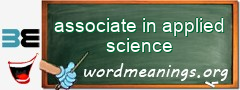 WordMeaning blackboard for associate in applied science